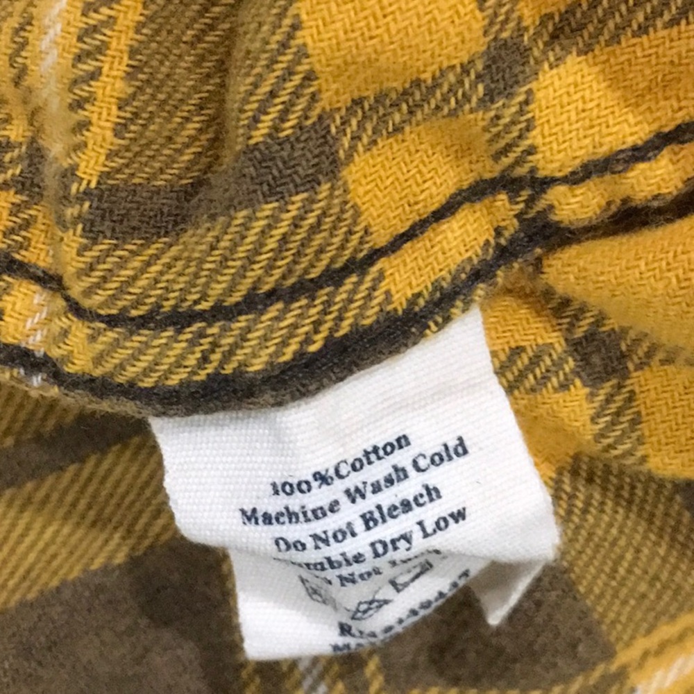 THE NORMAL BRAND CLASSIC GINGHAM BUTTON UP GOLD PLAID FLANNEL SHIRT AUTU… - Picture 12 of 12